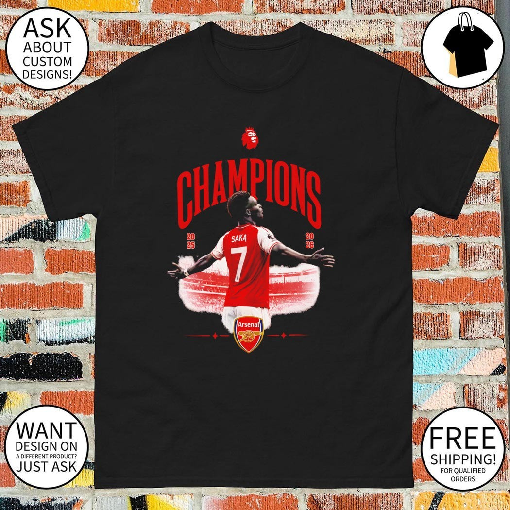 Bukayo Saka Arsenal FC Premier League Champions 2026 shirt