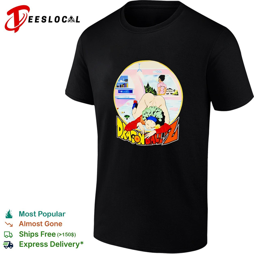 Bulma ass up Vegeta peeking Dragonball Z funny shirt