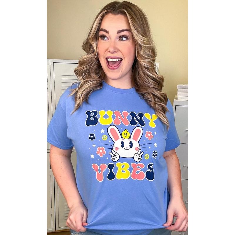 Bunny Vibes Adult Graphic T-Shirt Hoodie Sweatshirt | PrintMintTees.com