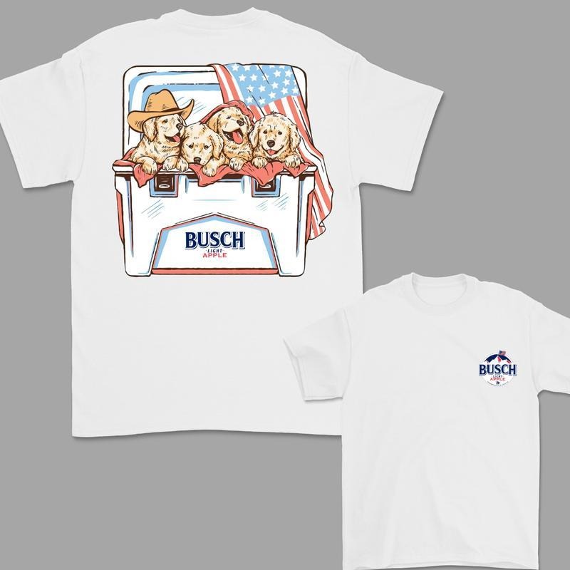 Busch Light Dogs Beer 2 Sides Tshirt, 4th Of July T-Shirt, Perfect Beer And Dog T-shirt For Women For Men Casual Menswear...
