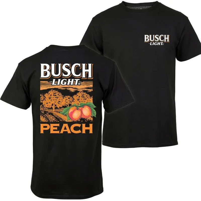 Busch Light Peach Scenic T-Shirt, Menswear Top, Colorful, Classic Cotton Short Sleeve For Men, For Women, Casual Tops for...