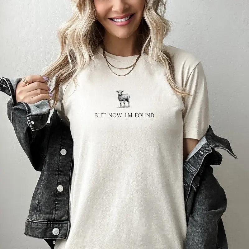 But Now I'm Found Christian T-shirt Christian Gift Retro Jesus Tee Cotton Top Hoodie Sweatshirt | PrintMintTees.com