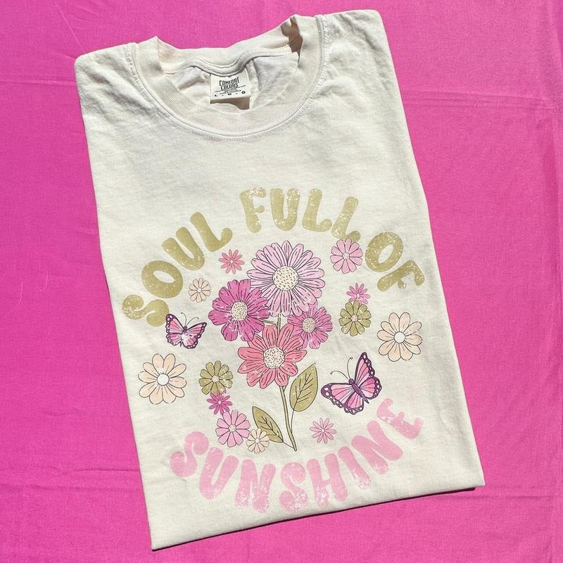 Butterflies & Sunshine Comfort Colors T-Shirt 'NLB' Hoodie Sweatshirt | PrintMintTees.com