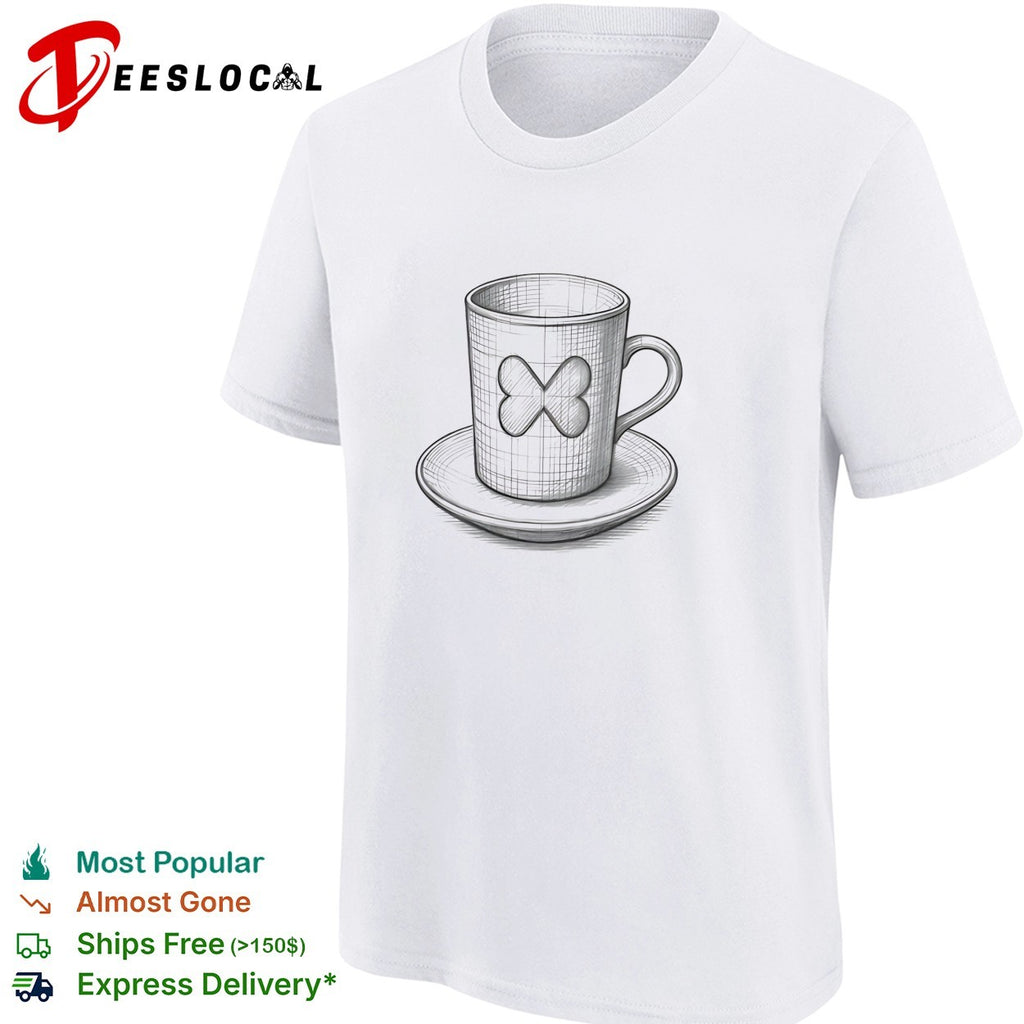Butterfly teacup and saucer sketch shirt