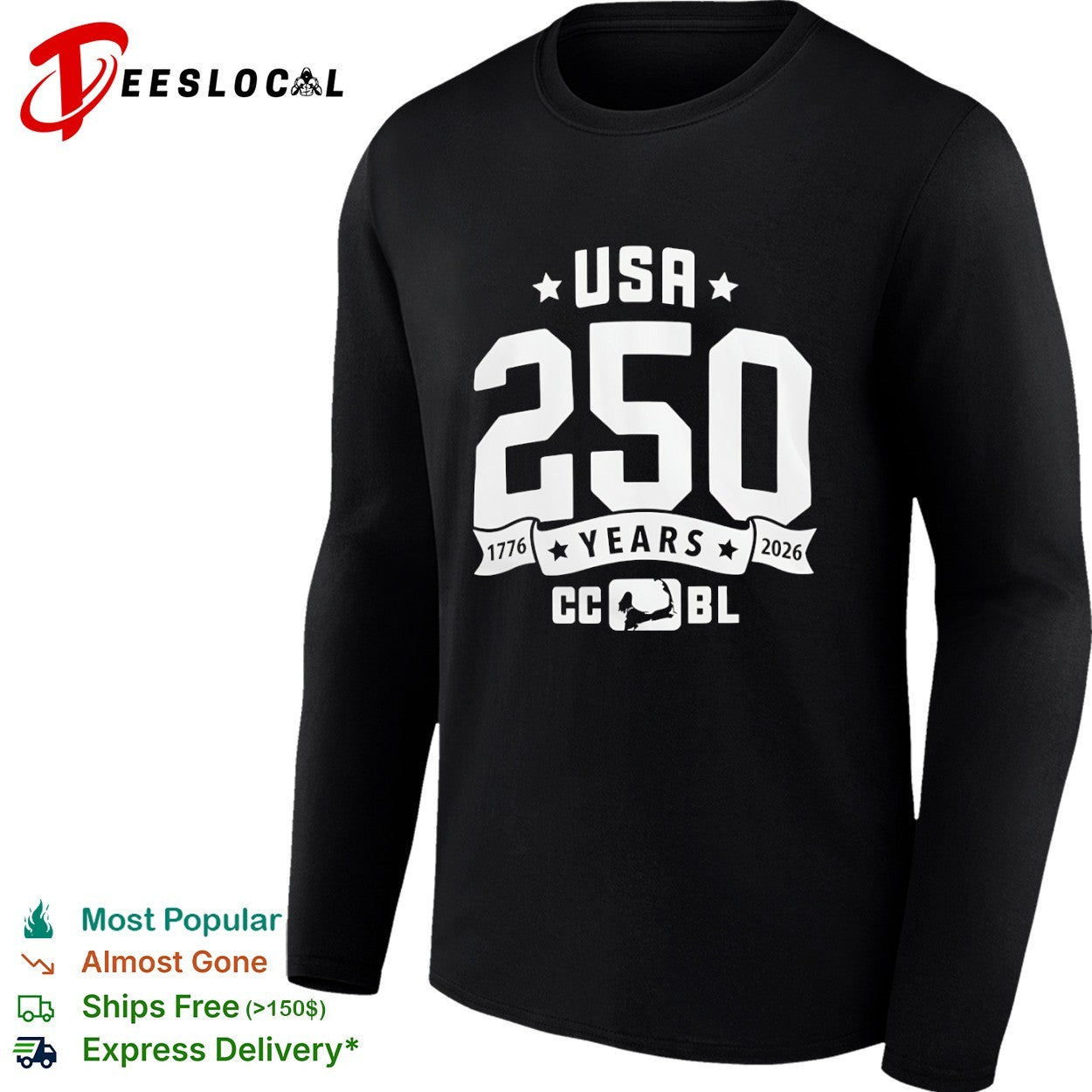 CCBL USA 250 years 1776 2026 batter logo shirt