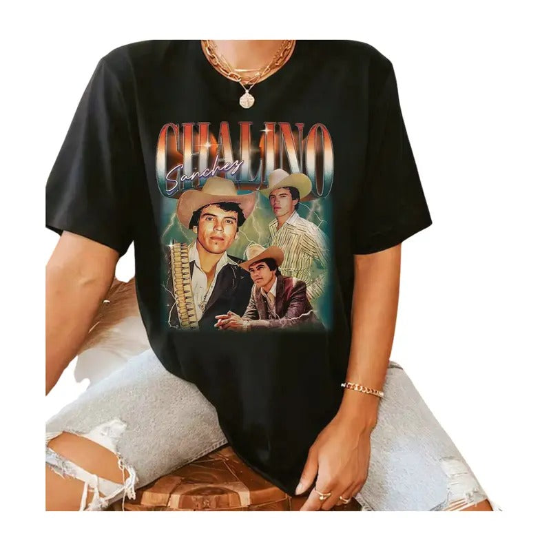 CHALINO Sanchez Shirt, Camacho Ariel Shirt, Corridos Mexican Shirt, Saul Viera Shirts, Valentin Elizalde Shirt, 90s Shirt...
