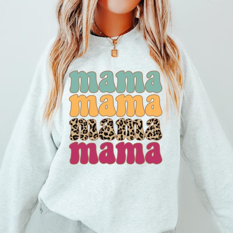 CHEETAH MAMA SWEATSHIRT (Crewneck Sweatshirt, Unisex Fit, Causal Sweatshirt for Christmas, Christmas Holiday Sweatshirt)...