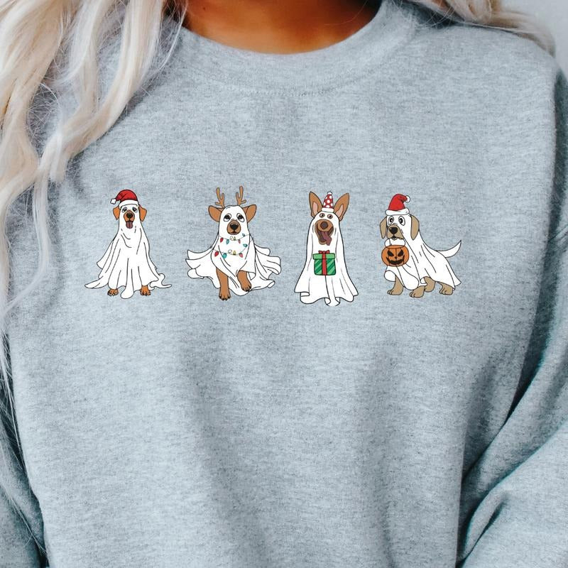 CHRISTMAS DOGS CREWNECK (Crewneck Sweatshirt, Unisex Fit, Causal Sweatshirt for Christmas, Christmas Holiday Sweatshirt)...