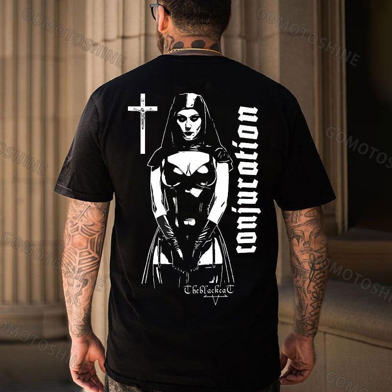 CONJURATION Nun Print Men's T-Shirt Hoodie Sweatshirt | PrintMintTees.com