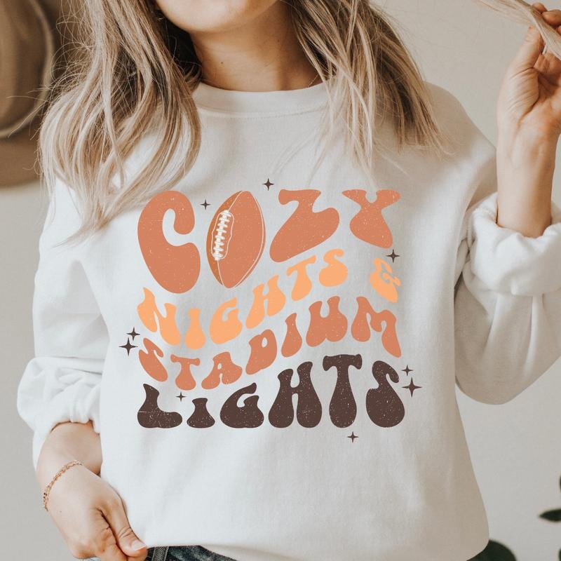 COZY NIGHTS AND STADIUM LIGHTS Crewneck Sweatshirt Crewneck Sweatshirt Unisex Fit Causal Sweatshirt for Halloween...