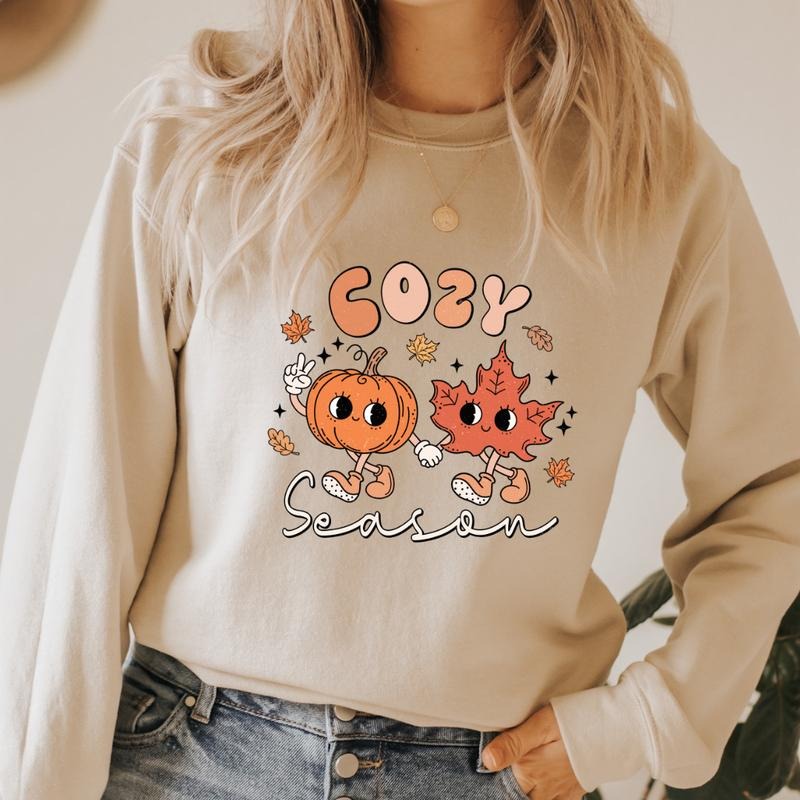 COZY SEASON Crewneck Sweatshirt Crewneck Sweatshirt Unisex Fit Causal Sweatshirt for Halloween Womenswear Hoodie Shirt