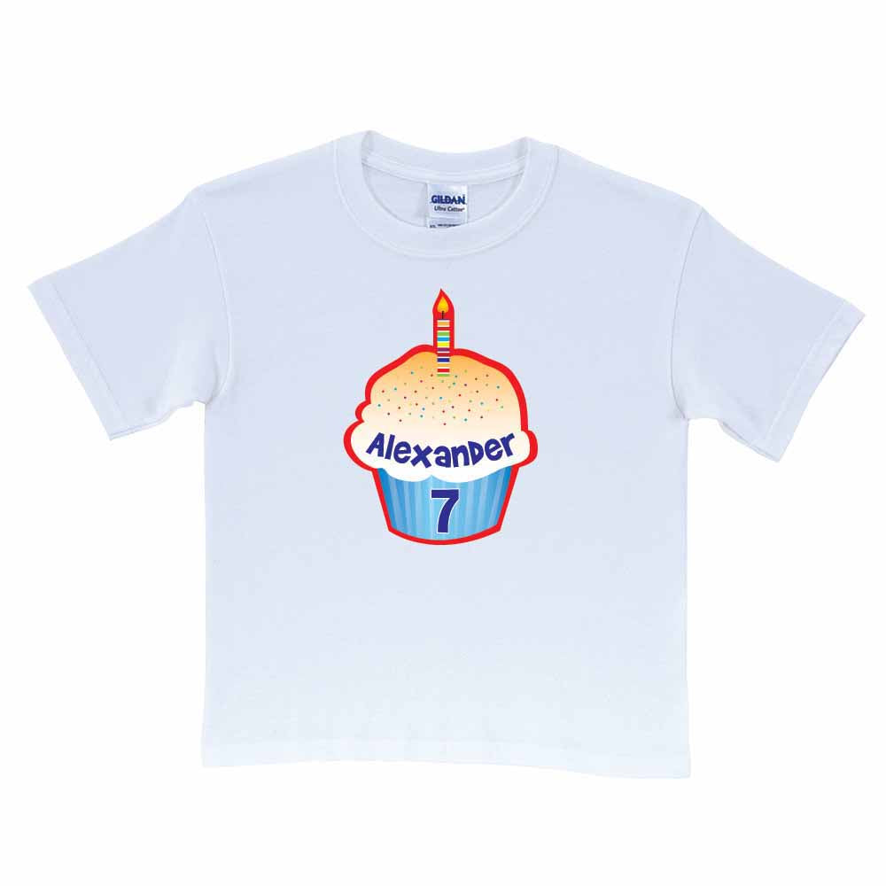 Blue Happy Birthday Personalized T-Shirt