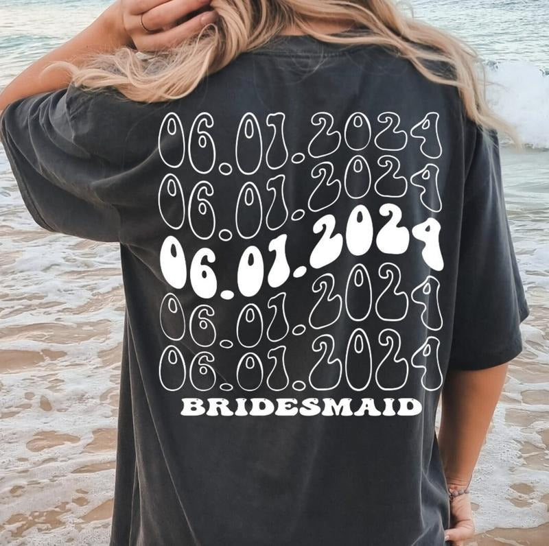 CUSTOM BRIDE WEDDING DATE SHIRT (COMFORT COLORS T-SHIRT, CASUAL SHIRT UNISEX, BRIDE T-SHIRT) Comfortable Fit Top...