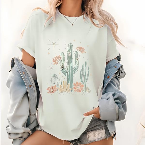 Cactus Shirt, Desert T-shirt, Cactus Plants Tee, Desert Adventure Gift Shirt, Plant Lady Shirt, Western Tee, Summer Gift...