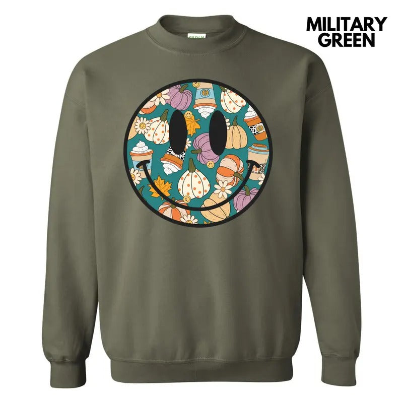 Cafe Pumpkin Happy Face Sweatshirt 'NLB' T-Shirts, Hoodie | PrintMintTees.com