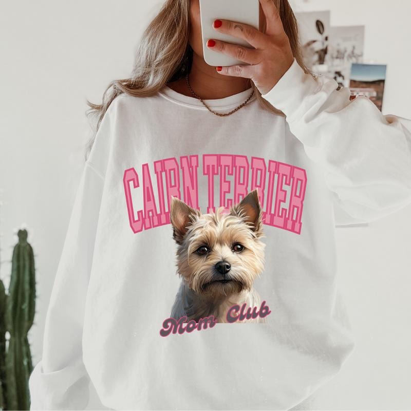 Cairn Terrier Mom Club Sweatshirt ~ Sweatshirt Unisex Apparel Relaxed Fit Printed in the USA Clothing Womenswear Casual...