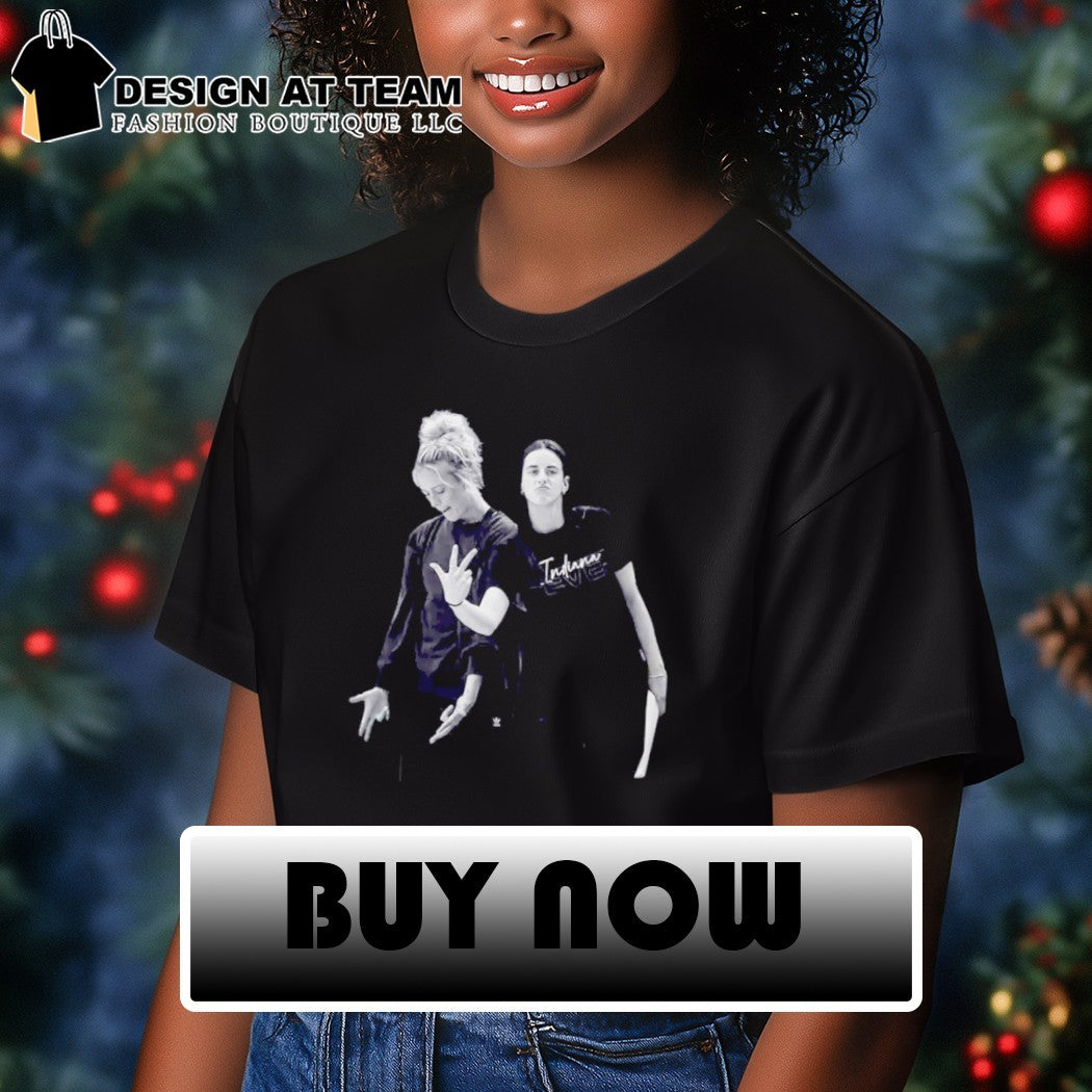 Caitlin Clark and Sophie Cunningham Black and White Duo Photo shirt