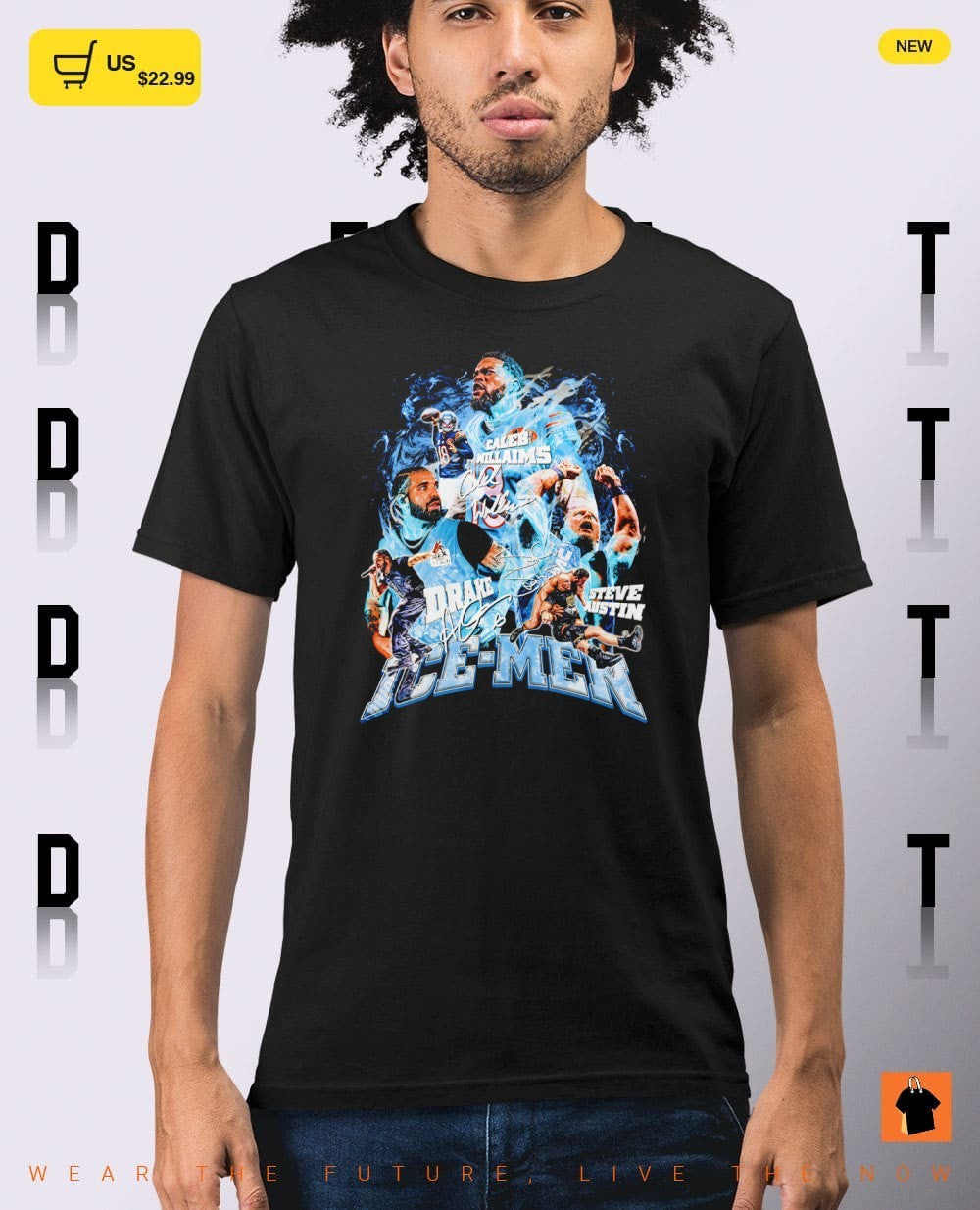 Caleb Williams Drake Steve Austin Ice Men graphic signatures shirt