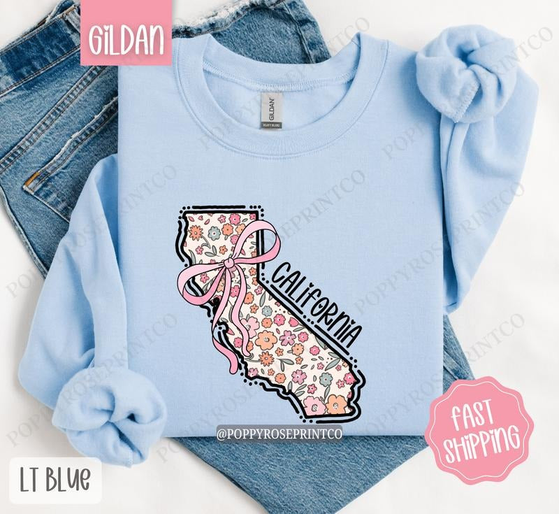 California Floral Cute California California State T-Shirts, Hoodie, Sweatshirt