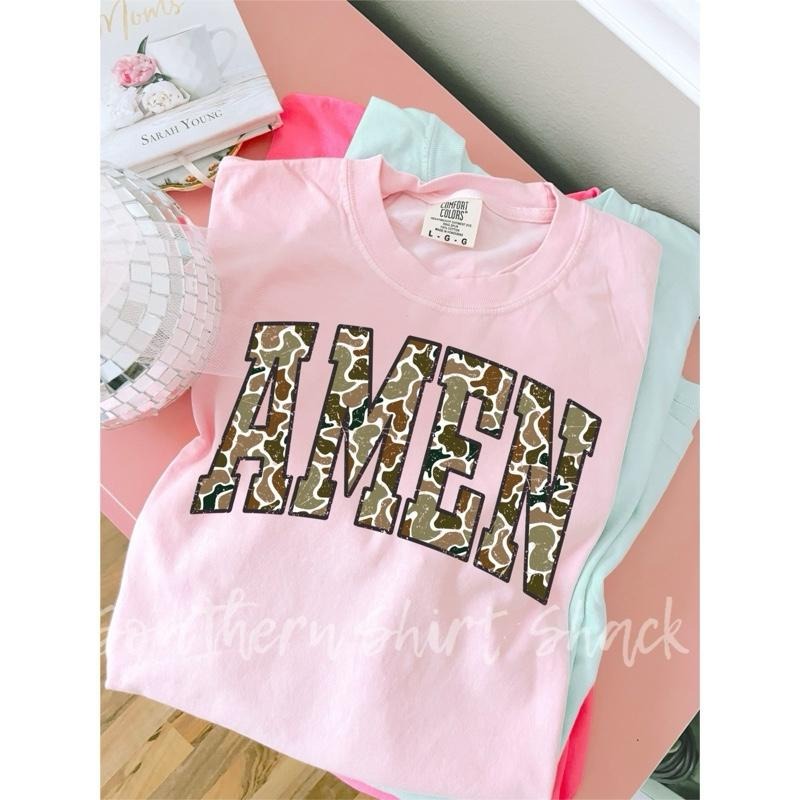Camo Amen T shirt  | Christian Faith T shirt | Blossom comfort colors T shirt Hoodie Sweatshirt | PrintMintTees.com