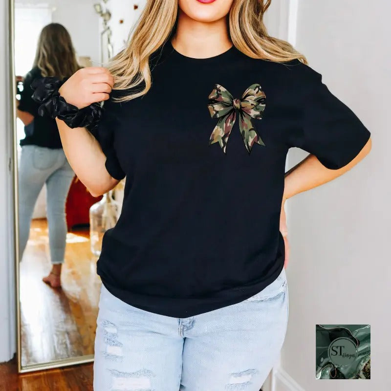 Camo Boy Mama Black T-Shirt Womenswear Top Hoodie, Sweatshirt | PrintMintTees.com
