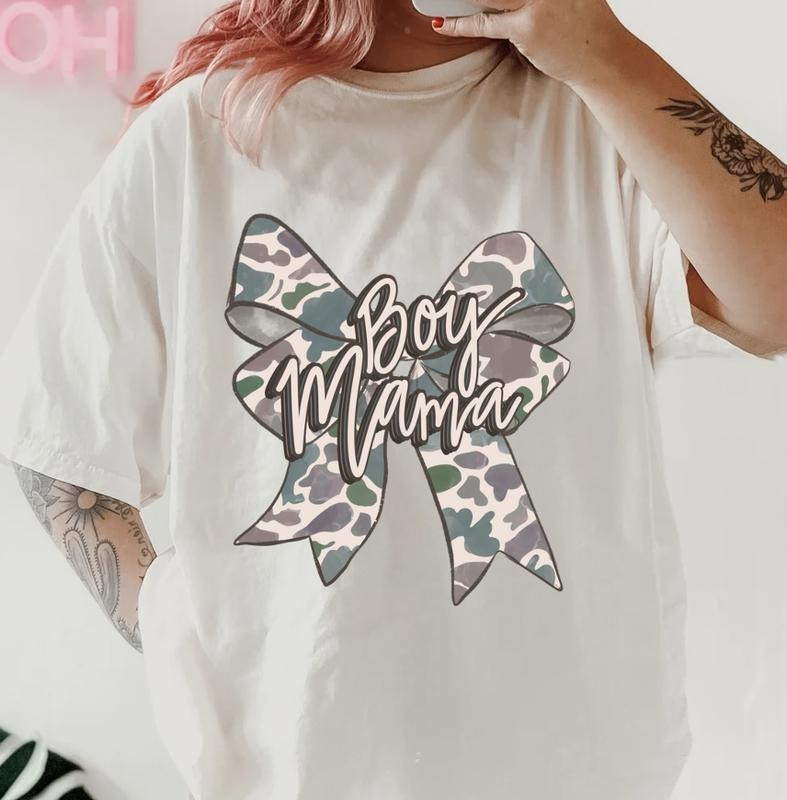 Camo Boy Mama Shirt ~ Unisex Apparel Relaxed Fit Printed In The USA Clothing Womenswear Casual Comfort Cotton Top...