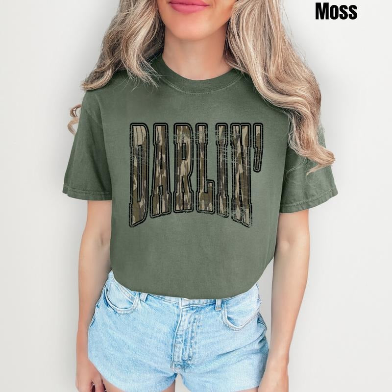 Camo Darlin Distressed Comfort Colors T-Shirt 'NLB' Hoodie, Sweatshirt | PrintMintTees.com