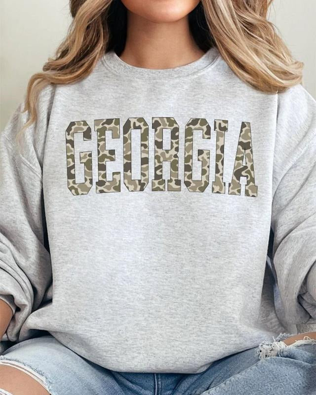 Camo Georgia Unisex NuBlend Crew Sweatshirt Shirt Hoodie | PrintMintTees.com