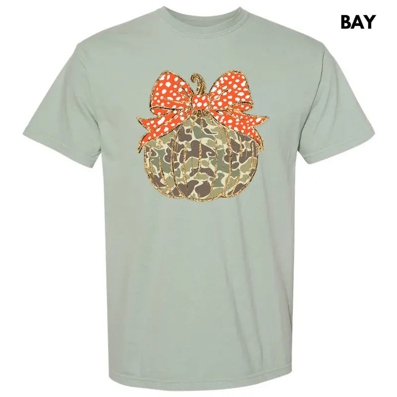 Camo Pumpkin & Bow Comfort Colors 'NLB' T-Shirts, Hoodie, Sweatshirt