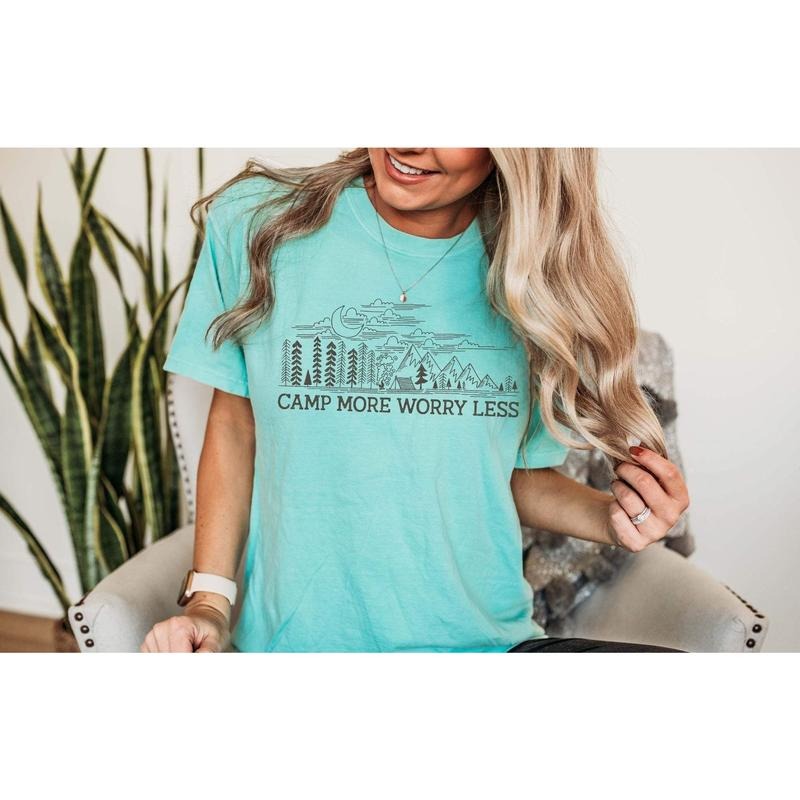Camp More Worry Less BL T-Shirt Hoodie Sweatshirt | PrintMintTees.com