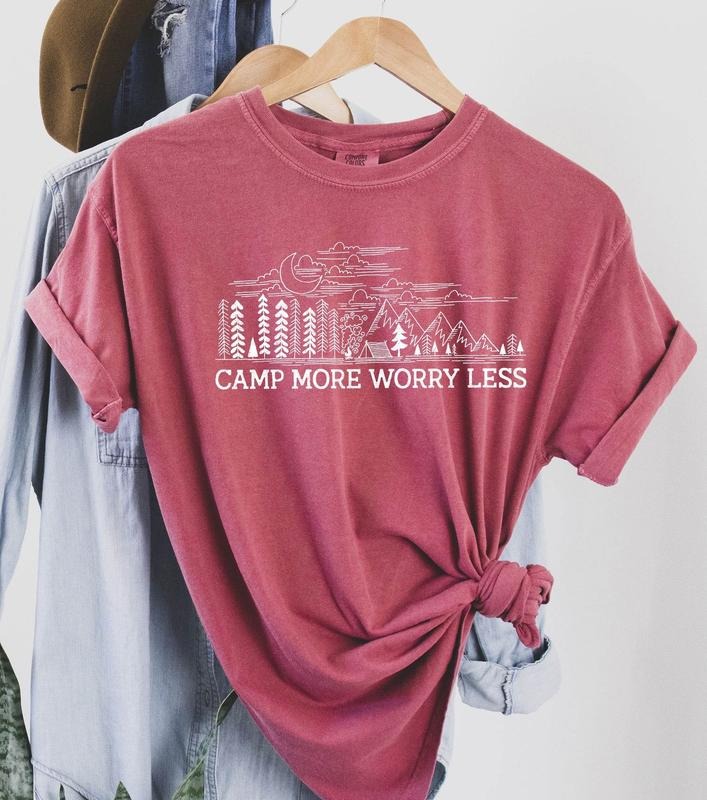 Camp More Worry Less T-Shirtstyle{n002}2 T-Shirts, Hoodie, Sweatshirt | PrintMintTees.com