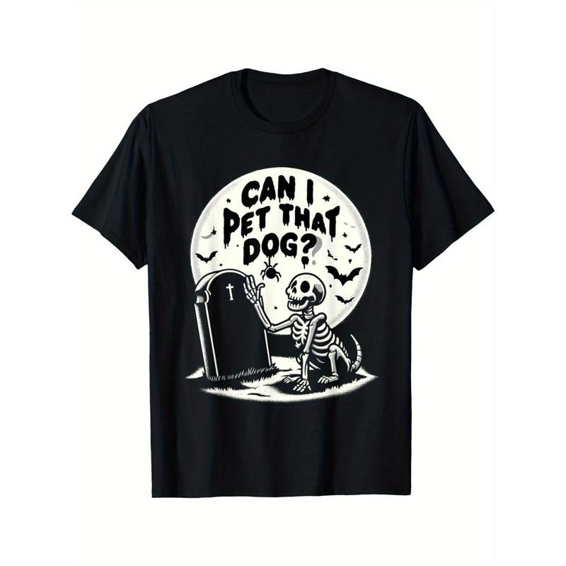 Can I Pet That Dog Halloween - Skeleton Pet Dog Gift Men's T-Shirt made in usa Hoodie Sweatshirt | PrintMintTees.com