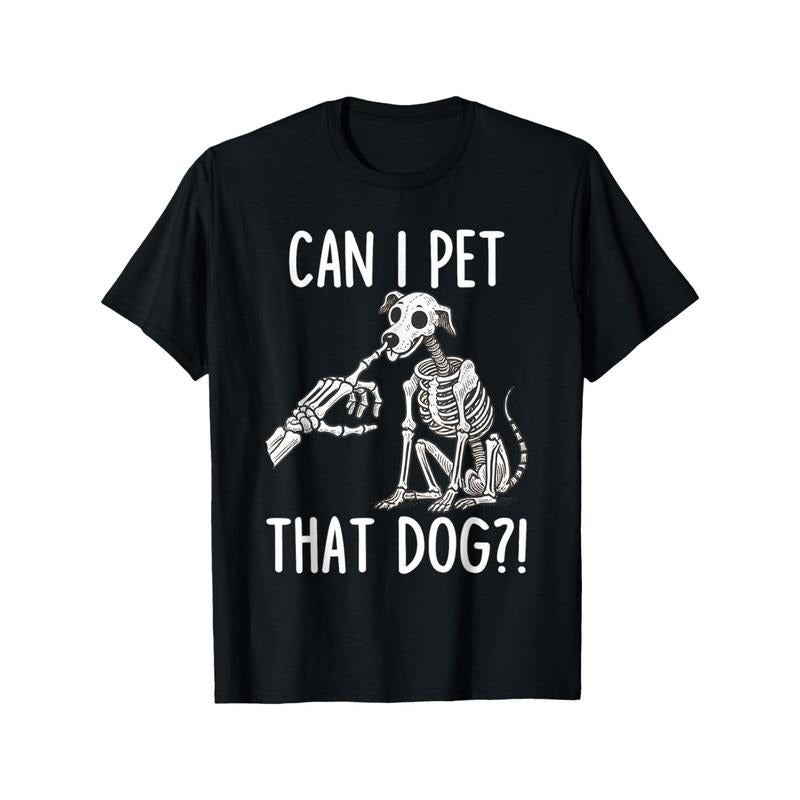 Can I Pet That Dog Halloween Skull Men's T-Shirt made in usa Hoodie Sweatshirt | PrintMintTees.com