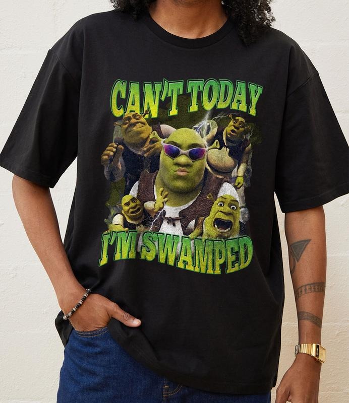 Can't Today I'm Swamped Shirt, Shr4k Funny shirt, Shr4k Face Meme shirt classic Hoodie Sweatshirt | PrintMintTees.com