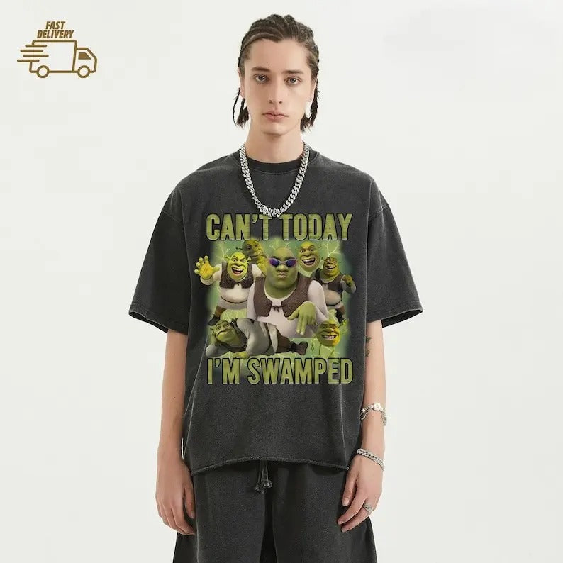 Can't Today I'm Swamped Tshirt, Shrekk Funny Trending Shirt, Fiona and Shreek Tshirt, Funny Trending Tee Top Streetwear...
