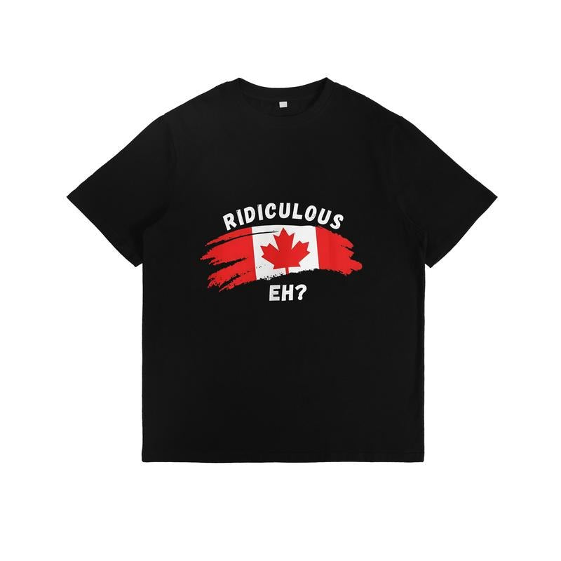 Canadian Flag Inspired T - Shirt with "Ridiculous Eh?" Slogan style 02 Hoodie Sweatshirt | PrintMintTees.com