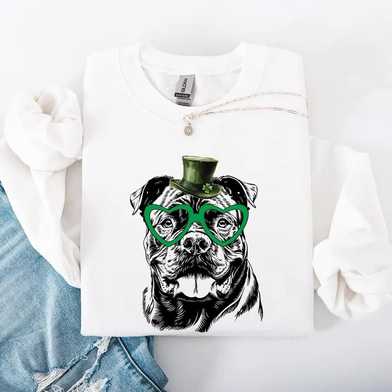 Cane Corso Adorable Dog St Patrick'S Day Lucky Irish Crew Neck Shirt Hoodie Sweatshirt
