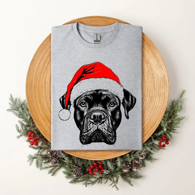 Cane Corso, Santa, Dog, Christmas, Dog Lover, Pet T-Shirt, Soft Style Tee, Women's Graphic Tshirt Hoodie Sweatshirt