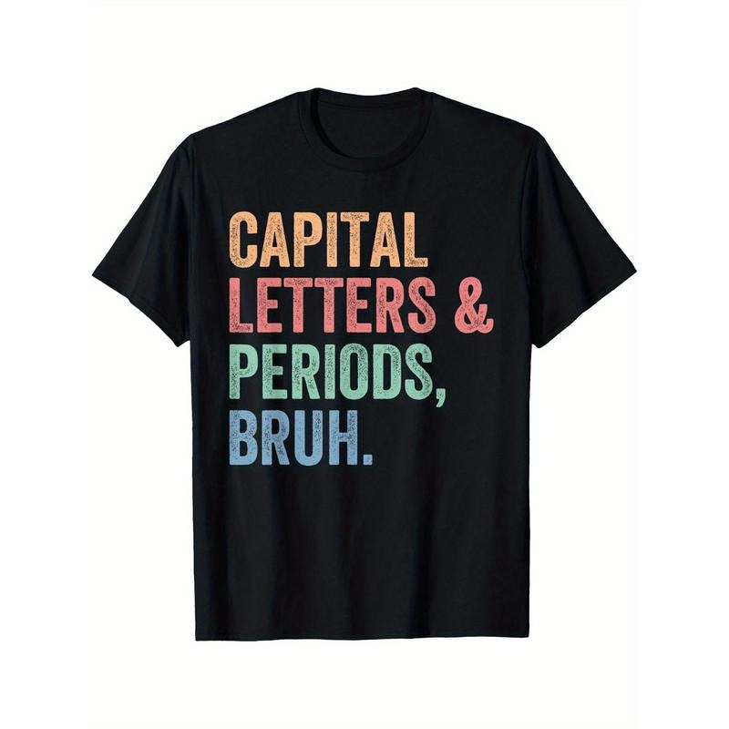 Capital Letters And Periods Bruh, Teacher Funny T-Shirt made in usa Hoodie Sweatshirt | PrintMintTees.com