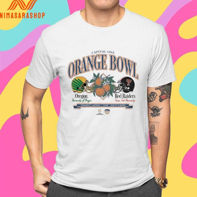 Capital One Orange Bowl Oregon University Of Oregon Vs Red Raiders Texas Tech University Thursday January 1 2026 South Florida Shirts