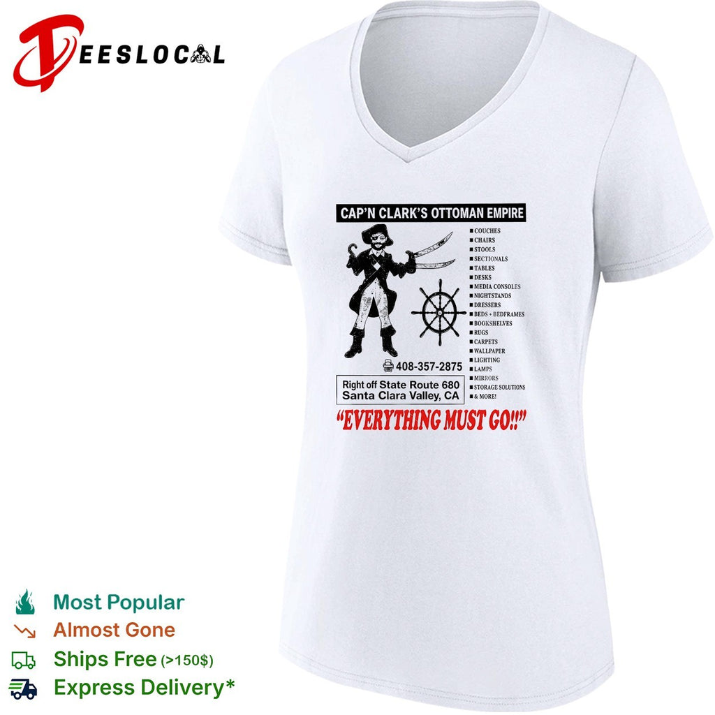 Cap’n Clark’s Ottoman Empire everything must go furniture shirt