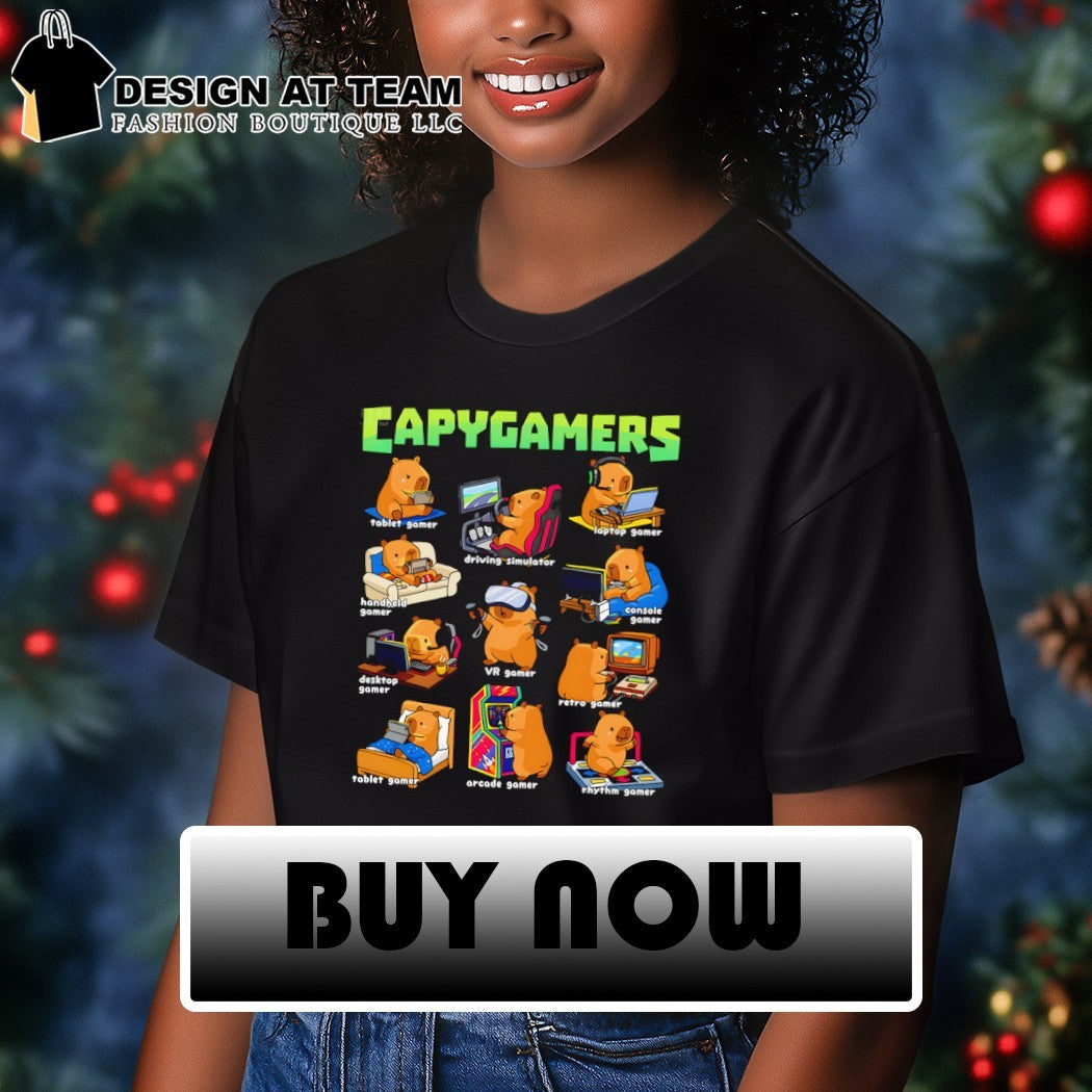 Capygamers tablet gamer driving simulator laptop gamer handheld gamer shirt