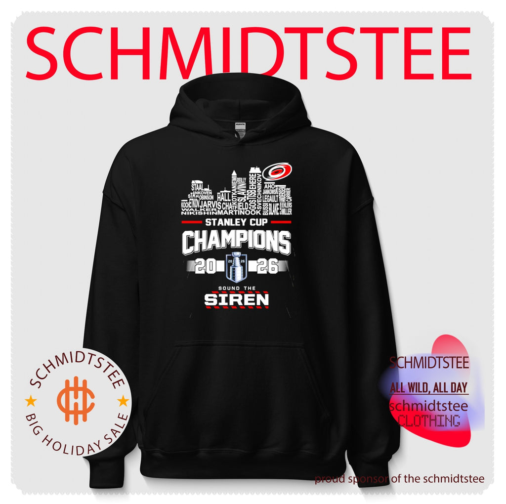 Carolina Hurricanes 2026 Stanley Cup Champions sound the siren name skyline shirt