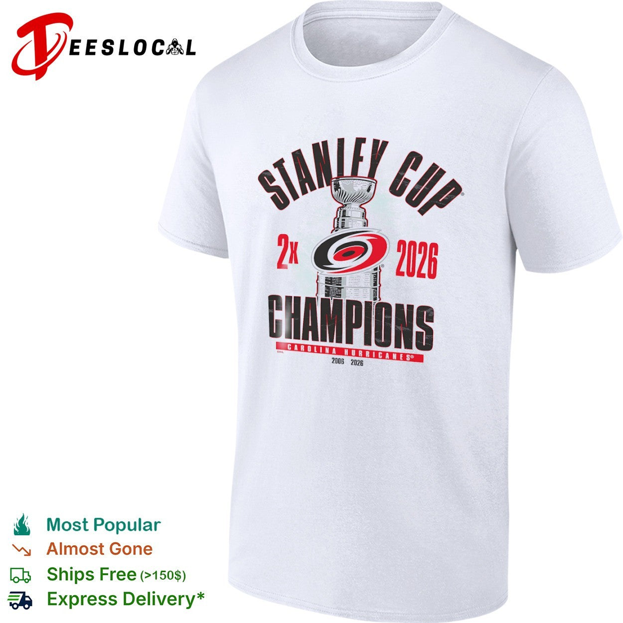 Carolina Hurricanes Stanley Cup 2x 2026 Champions shirt 2006 2026 National Hockey League