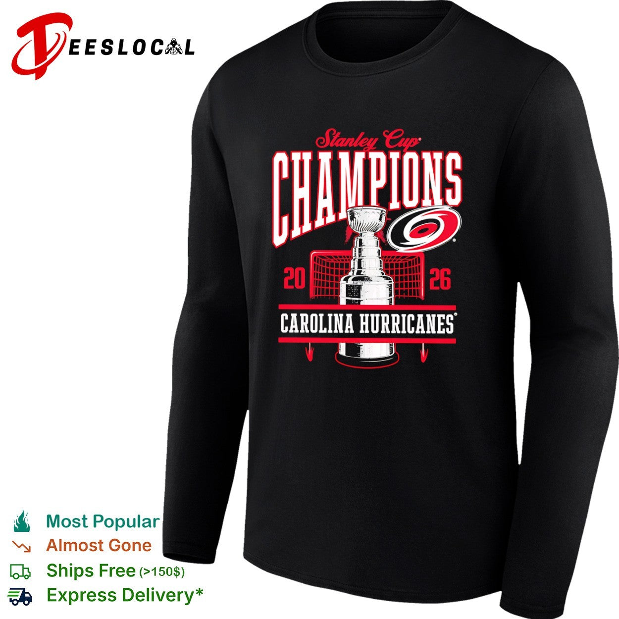 Carolina Hurricanes Stanley Cup trophy champions 2026 shirt