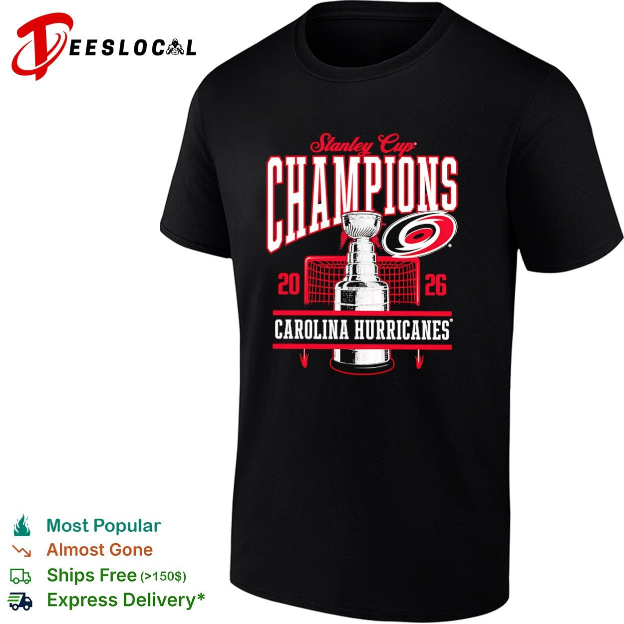 Carolina Hurricanes Stanley Cup trophy champions 2026 shirt