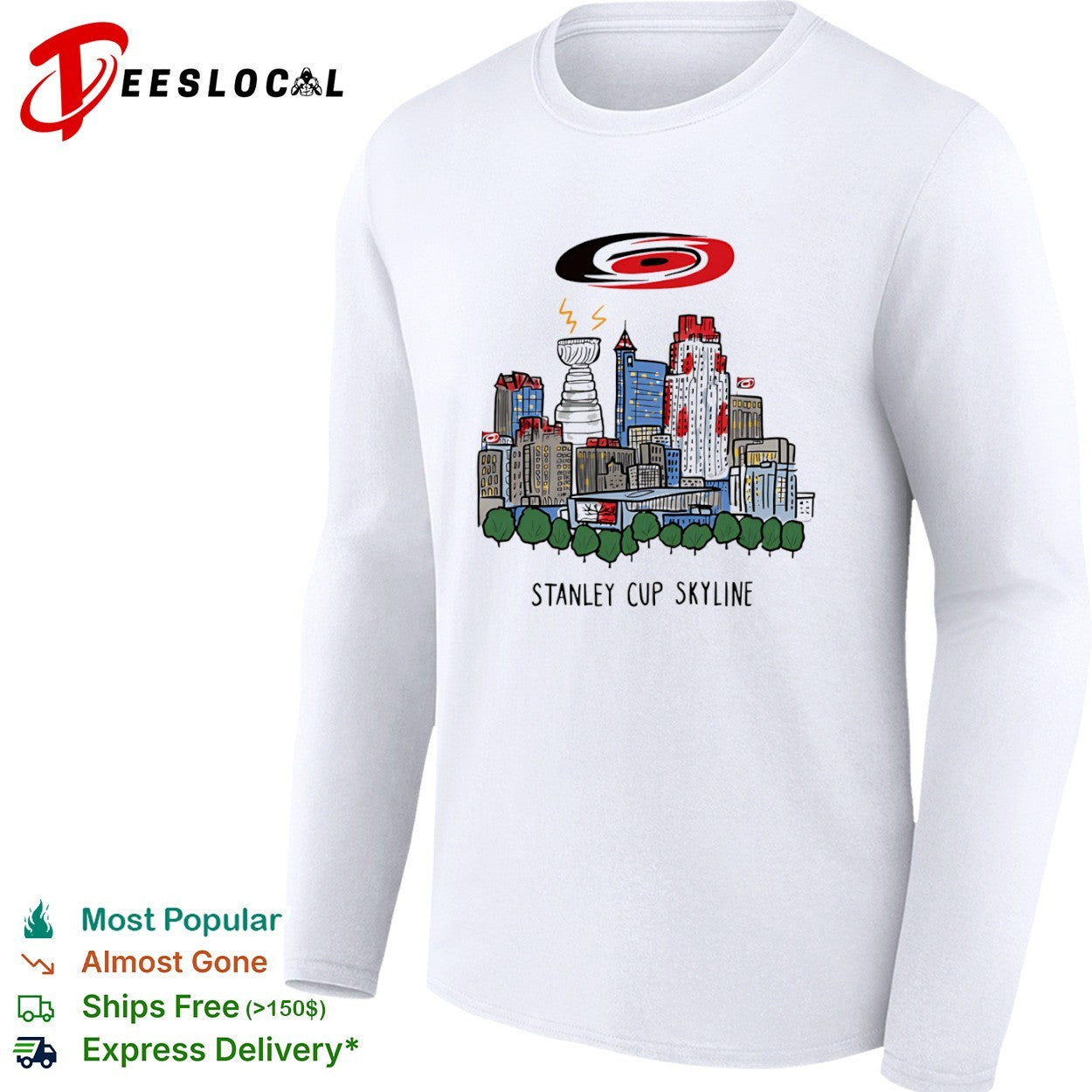 Carolina Hurricanes city buildings Stanley Cup skyline shirt