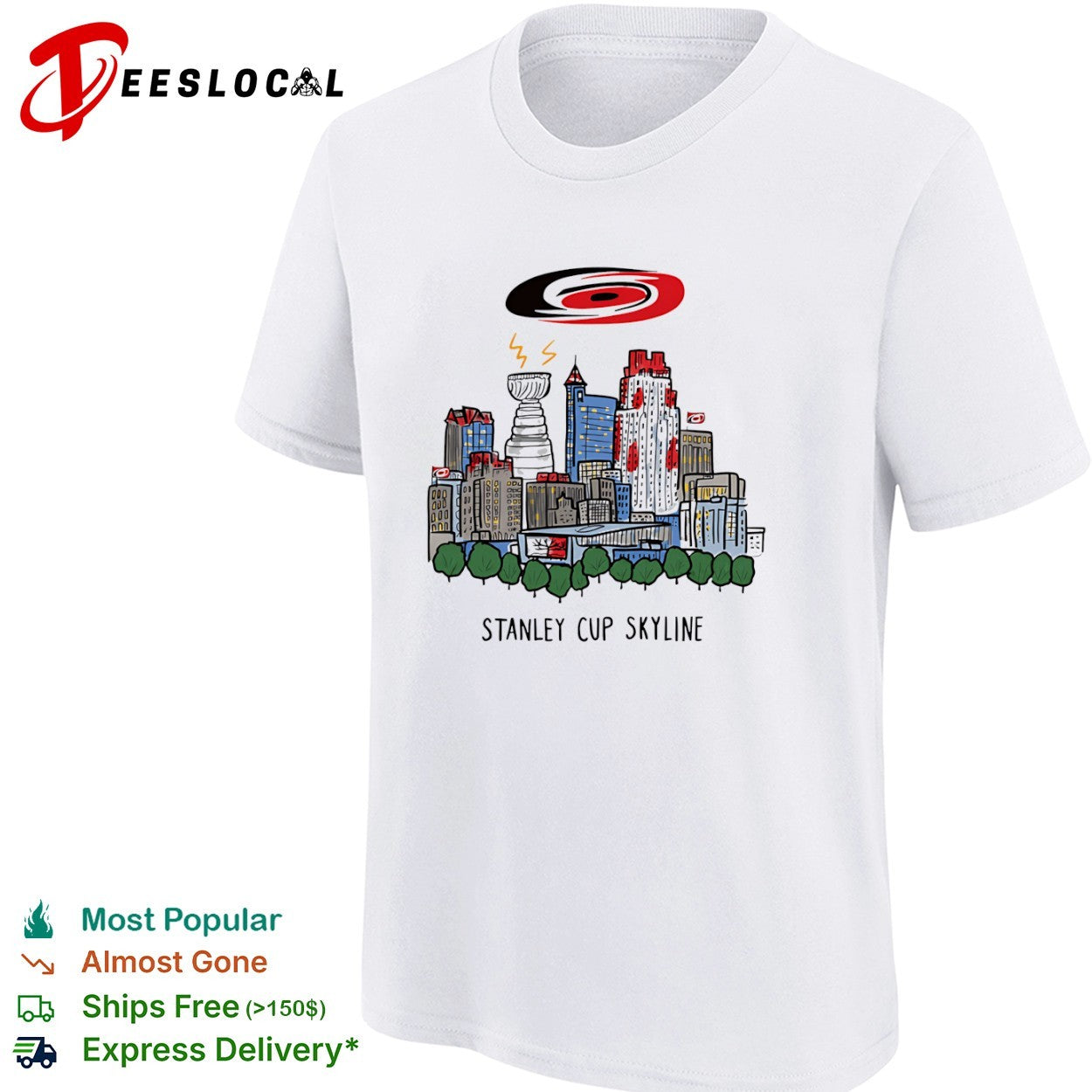 Carolina Hurricanes city buildings Stanley Cup skyline shirt