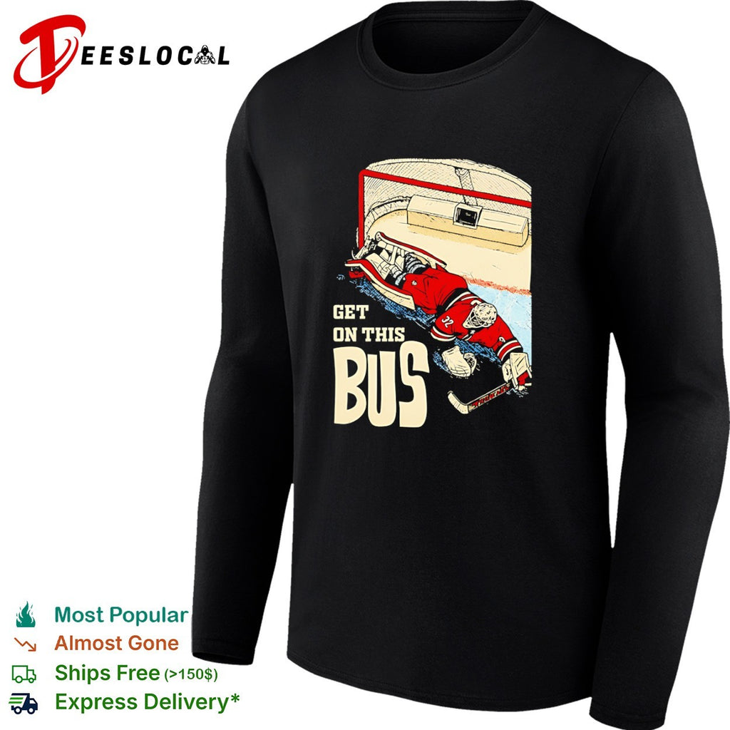 Carolina Hurricanes goalie net get on this bus shirt