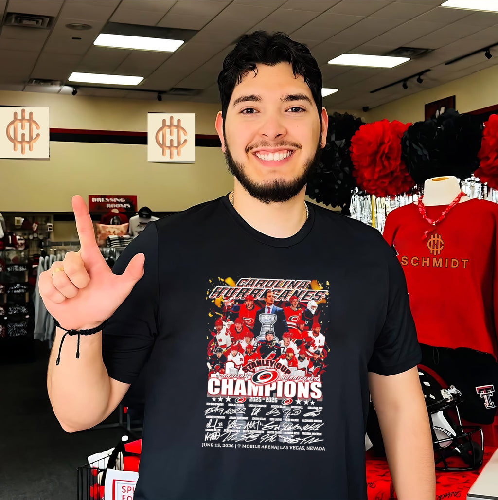 Carolina Hurricanes hockey 2025 2026 Stanley Cup Champions signature graphic shirt